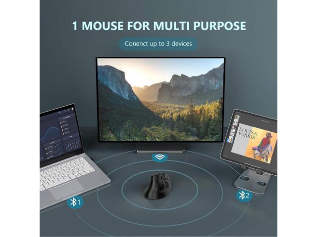 seenda Ergonomic Mouse, Wireless Vertical Mouse - Rechargeable Optical Mice for Multi-Purpose (Bluetooth 5.0 + Bluetooth 3.0 + USB Connection)...