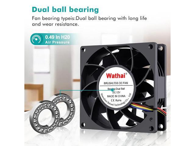 Wathai 80mm x 25mm PC Computer Case Fan PWM 12V 4Pin Fan High Static Pressure for Server Box Enclosure CPU Cooler Cooling