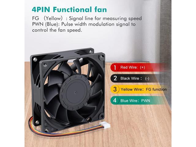 Wathai 80mm x 25mm PC Computer Case Fan PWM 12V 4Pin Fan High Static Pressure for Server Box Enclosure CPU Cooler Cooling