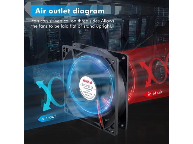 Wathai 9225 92mm x 25mm 12V DC Brushless Computer case Fan 12 Volt 2Pin Dual Ball for DIY Cooling Ventilation Exhaust Projects