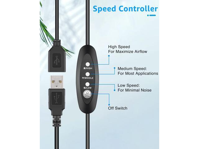 GDSTIME Dual 120mm 5V USB Fans, 102CFM Big Airflow Fan Cooling for Router TV Box Micro Computer and Other Electronics