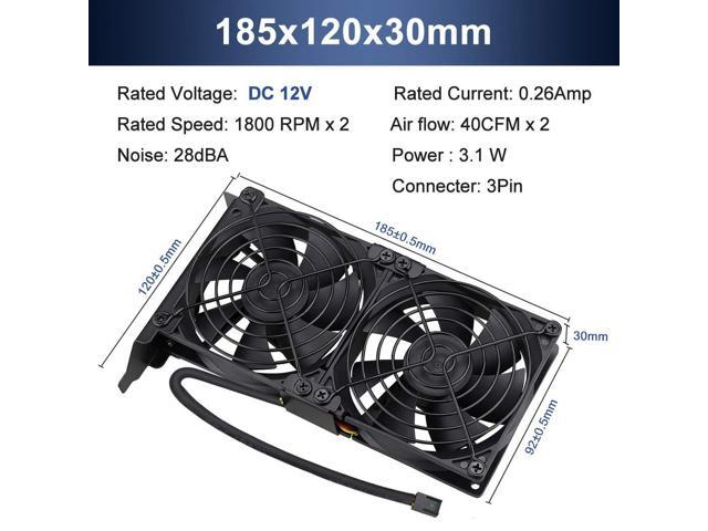 Wathai Graphic Card Pcl Slot Fan 2 x 90mm 92mm for CPU GPU Cooler VGA Cooling