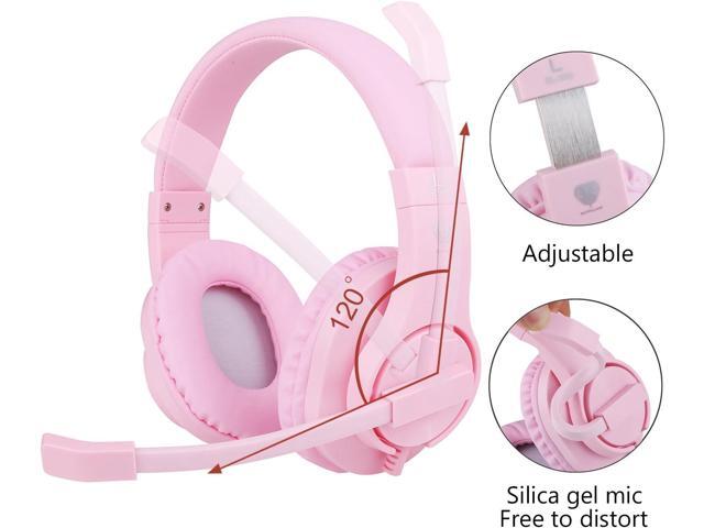 Kids Headphones for Online School, Children, Teens, Boys, Girls, 3.5mm Stereo Over-Ear Gaming Headphone with Microphone and Volume Control for PS4,...