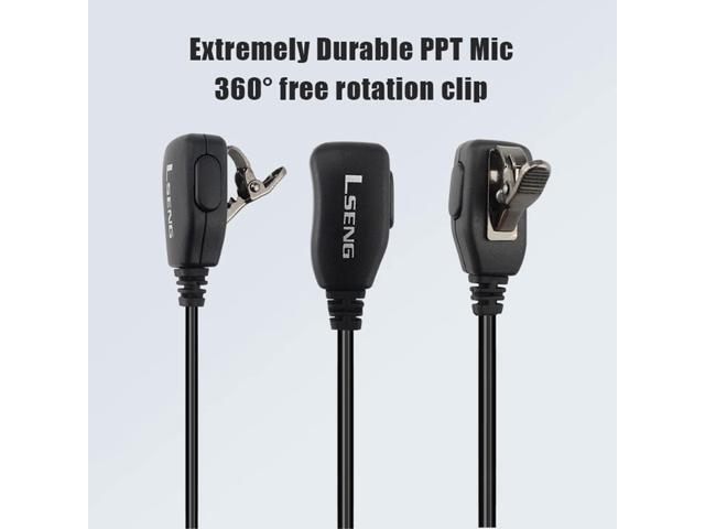 Case of 10,Walkie Talkie Earpiece with Mic 2 Pin D-Type Headset for Walkie-Talkie Compatible with Baofeng UV-5R BF-888S H-777 RT22 RT27 RT-5R...