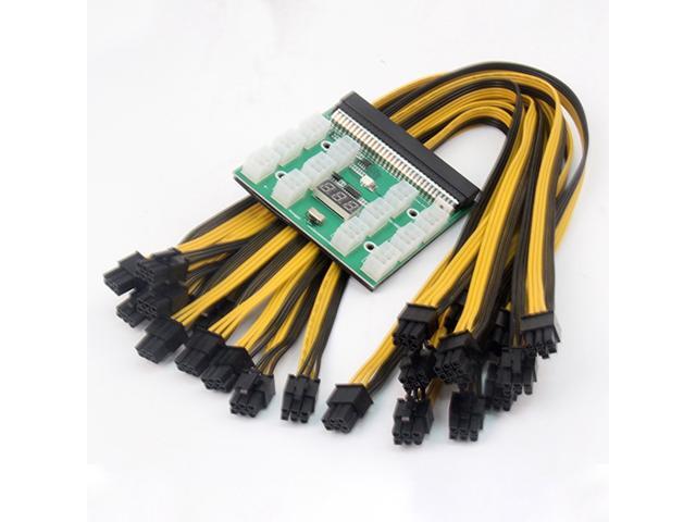 Server Power Conversion Board 12 Ports Breakout Board Plus 12Pcs 6Pin 50cm image Cables with Toggle Switch