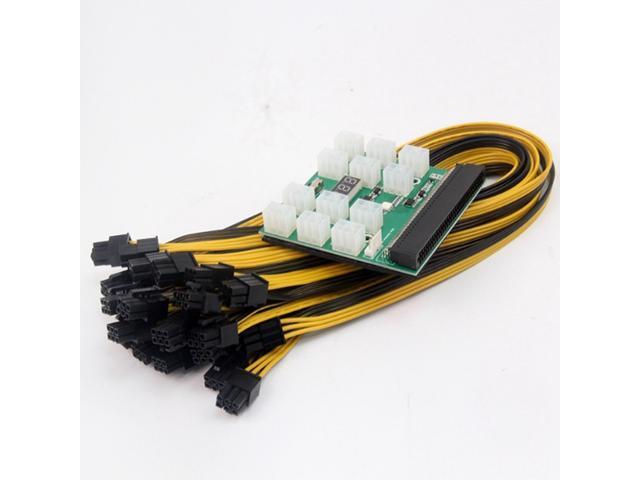 Server Power Conversion Board 12 Ports Breakout Board Plus 12Pcs 6Pin 50cm image Cables with Toggle Switch