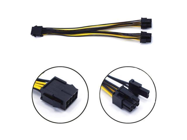 5-Pack PCI-E 8Pin to 2X 8 Pin (6+2) Power Splitter Cable for PCIE PCI Express Image Card Y - Splitter Extension Cable