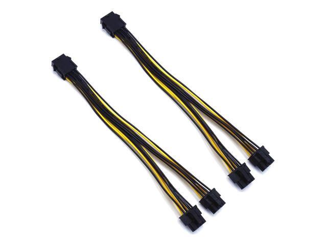 5-Pack PCI-E 8Pin to 2X 8 Pin (6+2) Power Splitter Cable for PCIE PCI Express Image Card Y - Splitter Extension Cable