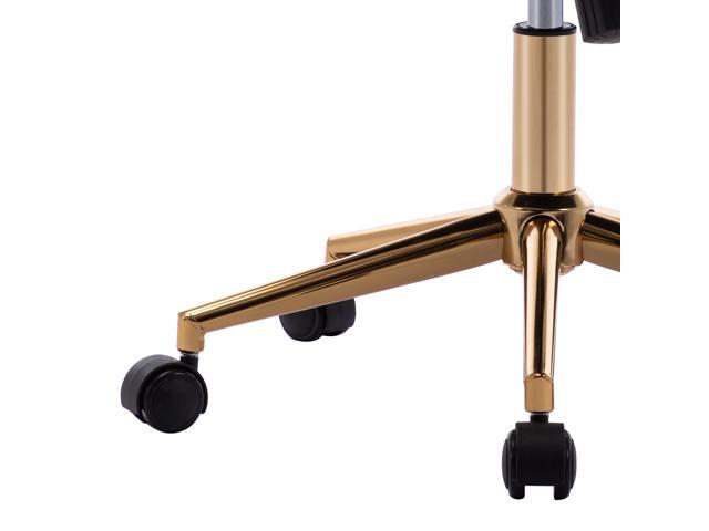 Swivel Height Adjustable Task Chair Armless PU Leather Tufted Office Chair