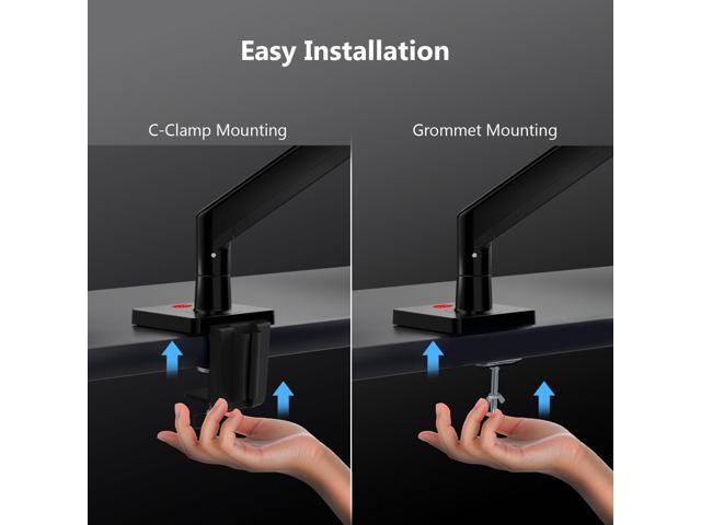 Z-EDGE MS05 Single Mount Stand Arm, Supports 22'- 40' monitors and 26 lbs, 360° Adjustable, 75x75mm/100x100mm,Clamp & Grommet Base