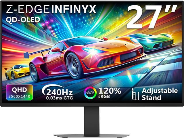 Z-EDGE INFINYX Series X27 OLED 2K QHD 2560x1440 240Hz GTG 0.03ms Gaming Monitor, with Adjustable Stand