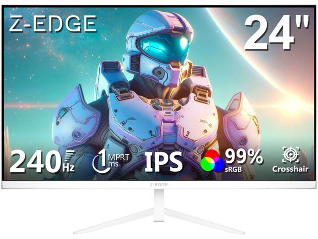 Z-EDGE UG24PJ-White 24' 1080P Full HD 240Hz 1ms IPS Gaming Monitor, 99% sRGB, FreeSync, HDR10, HDMI 2.0 + DP 1.4