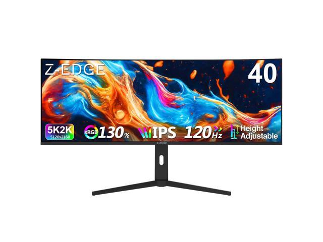 Z-EDGE UG40 40' 5K 5120x2160 Ultra Wide 120Hz 1ms IPS Curved Gaming Monitor, Adjustable Base, HDMI x2, DP x2, Built in Speakers