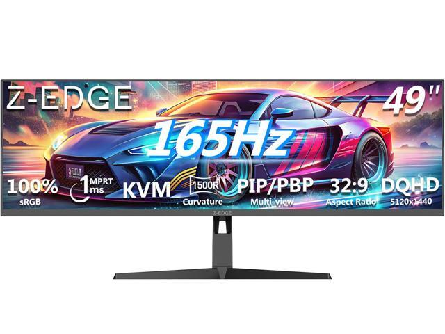 Z-EDGE 49' 32:9 DQHD 5120x1440 1500R Curved Gaming Monitor, 165Hz 1ms, 350cd/m², Built-in Speakers, Height / Tilt / Rotate Adjustable