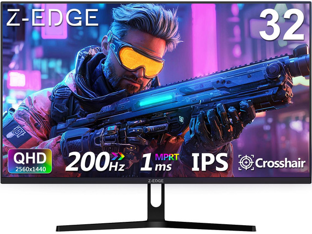 Z-EDGE 32' 2560 x 1440 QHD 200Hz 1ms 2K IPS Gaming Monitor, HDMI x 2, DP x 2, Fr
