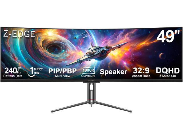 Z-EDGE UG49P 49' Ultra-Wide 32:9 DQHD 5120x1440 240Hz 1ms 1800R Curved Gaming Monitor, 1.07B (8-bit+FRC) Display Colors, HDMI x1 / DP x2 / USB-C...