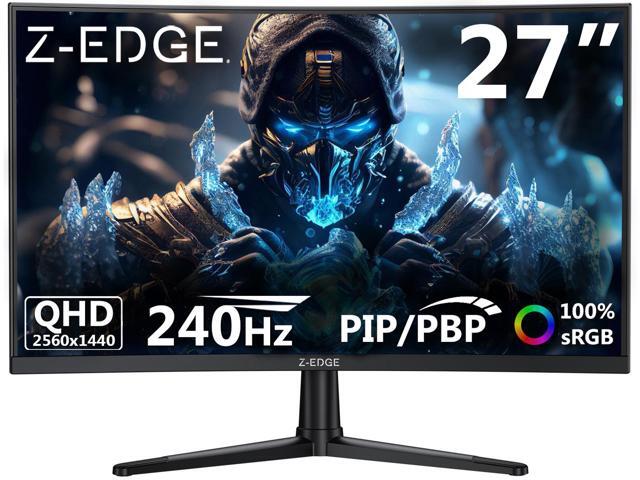 Z-EDGE UG27PX 27' 2K QHD 2560x1440 240Hz (DP 1.4) 144Hz (HDMI 2.1) 1ms Curved Gaming Monitor, 1.07B Colors, FreeSync