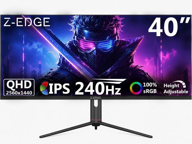 Z-EDGE UG40S 40' 21:9 WQHD 3440x1440 144Hz 1ms IPS Gaming Monitor, FreeSync, Height/Tilt/Swivel Adjustable, HDMI x2 / DP x1 / USB-C x1