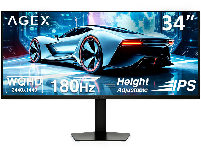 Z-EDGE AGEX Series AG34W 34' Ultrawide WQHD 3440x1440 IPS Gaming Monitor, 180Hz,