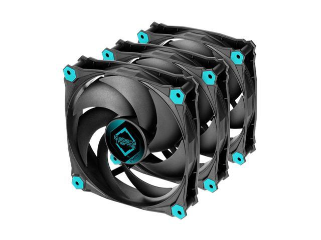 Iceberg Thermal IceGALE Silent PWM 120mm (Black) 3-PACK Quiet Optimized Airflow 4-Pin Case Fans