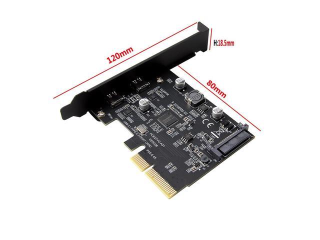 USB3.1 Expansion Card PCI-E 4X to Dual Type-C Adapter Card Converter Card 10Gbps Bandwidth Support Hot Plugging