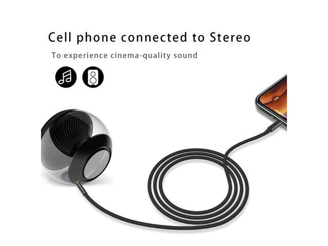 Aux Cord for Car 3.5mm Audio Stereo Cable Compatible with iPhone 8/12/XS/XR/X/i-Pad/iPod for Car/Home Stereo, Speaker, Headphone, Support All iOS...