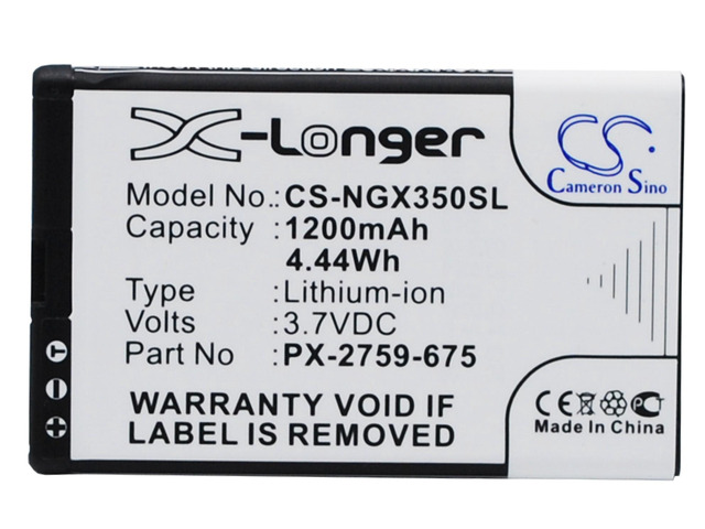 Battery for Navgear PX-2759-675 Motorradnavi SLX-350 TourMate CS-NGX350SL 1200mA