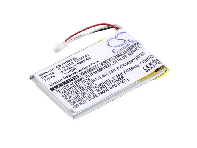Battery for Apple iPOD 3rd Gen iPod3 20GB M9244LL/A 30GB 616-0159 E225846 850mAh