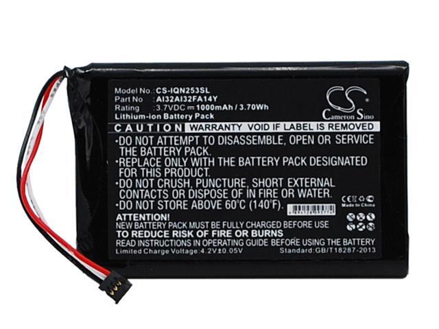 1000mAh Battery for Garmin Nuvi 2539LM, 2559LM, 2589LMT, 2599LMT; AI32AI32FA14Y