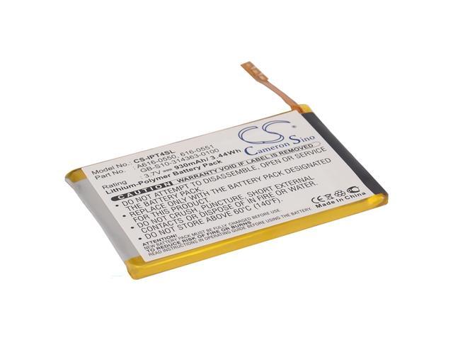 Battery for Apple iPod Touch 4th 616-0550 616-0551 GB-S10-314363-0100 MP3 930mAh