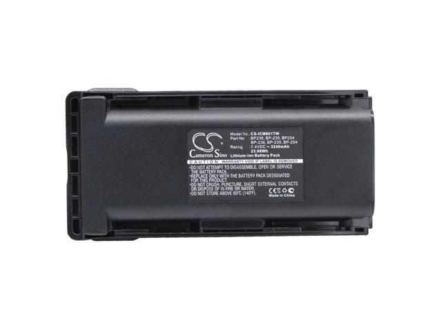 Battery for Icom BP235 BP-236 BP-254 IC-F80DS IC-F80DT IC-F80T IC-F9011 3240mAh
