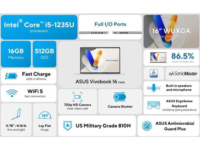 ASUS - Vivobook 16 16" FHD+ Laptop - Intel Core i5-1235U with 16GB Memory - 512GB SSD - Cool Silver - image 5