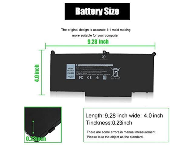 60Wh Latitude 7480 F3ygt Laptop Battery For Dell Latitude 7480 7490 7280 7290 7380 P29s002 P73g002 Dm3wc 0Dm3wc Dm6wc 2X39g Kg7vf 451-Bbye 453-Bbcf...