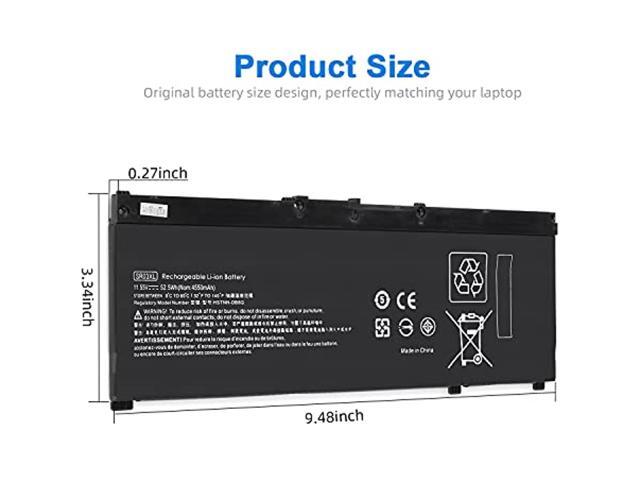Sr03xl 52.5Wh Gaming Laptop Battery For Hp Pavilion 15-Cx Serie 15-Cx0058wm 15-Cx0056wm, Envy X360 15-Cn 15-Cp 17-Bw Series 15-Cn1073wm,...