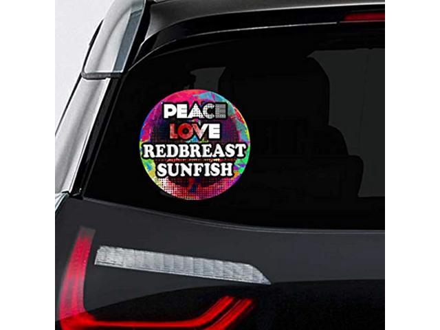Peace Love Redbreast Sunfish Fish Fishing Car Laptop Wall Sticker Decal - 5'X5', Z37 (100395311283 Electronics Computer Components) photo