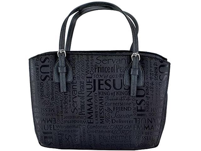 Black Purse Fashion Jacquard Fabric Bible Cover Case With Handle X-Large (100393470203 Office Supplies) photo