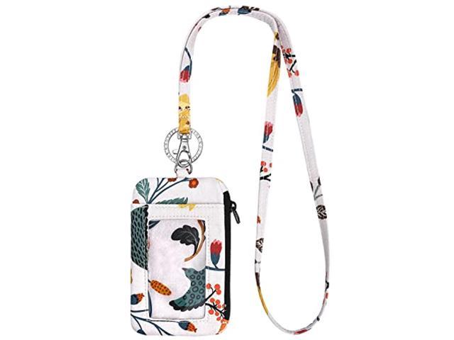 Zip Id Case Lanyard Wallet, Fashion Lanyard With Id Holder Wallet, Cute Cotton Purse With Lanyard, Messenger Of Spring (100392023769 Office Supplies) photo