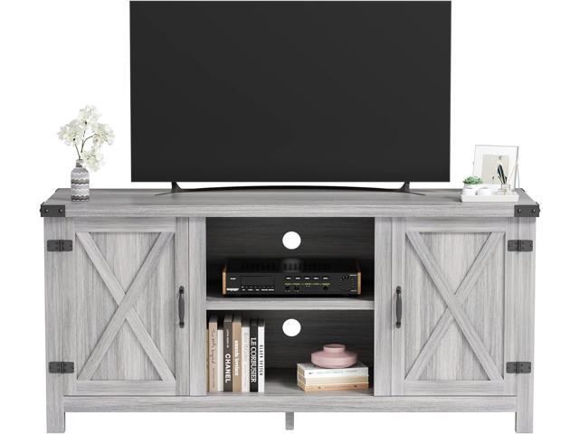 JUMMICO TV Stand for 65 Inch TV Farmhouse Entertainment Center with Double Barn Doors and Storage Cabinets, Console TV Table Media for Living Room,...