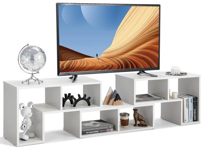 GOFLAME 3 Pieces TV Console Stand, Modern Entertainment Center for 50 55 60 65 Inch Flat Screen TV, Free Combination Bookcase for Storage &...