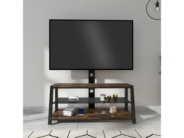 IANIYA Floor TV Stand with Mount and Bracket Plasma LCD LED Flat or Curved Screen TVs Black Multi-Function Angle and Height Adjustable Tempered...