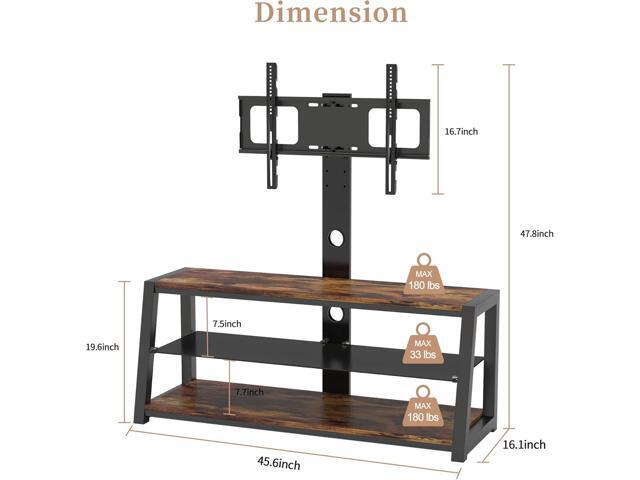 IANIYA Floor TV Stand with Mount and Bracket Plasma LCD LED Flat or Curved Screen TVs Black Multi-Function Angle and Height Adjustable Tempered...