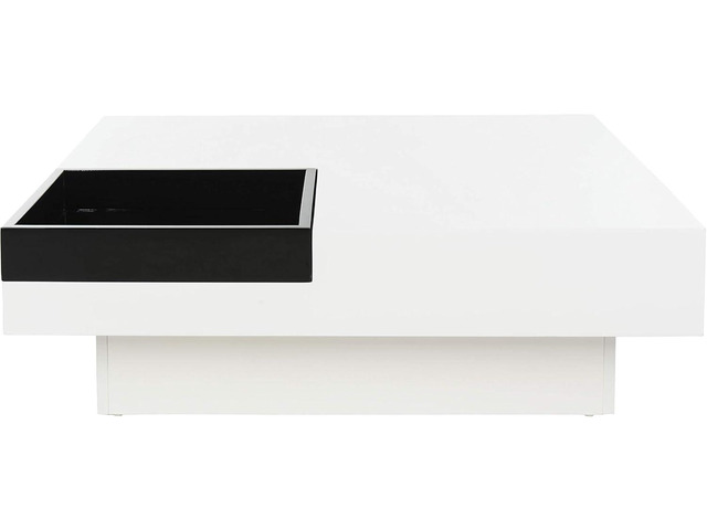 Safavieh Home Collection Wesley Coffee Table, White/Black, 35.4 in x 35.4 in x 11.8 in