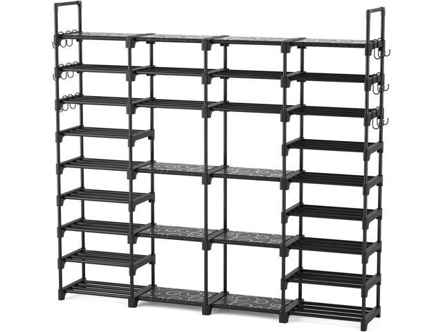 ROJASOP Large Shoe Rack Organizer for Entryway Closet 64-68 Pairs 9-Tier Heavy Duty Tall Garage Shoe Rack Shoe Shelf Shoes Storage with 18 Pcs...