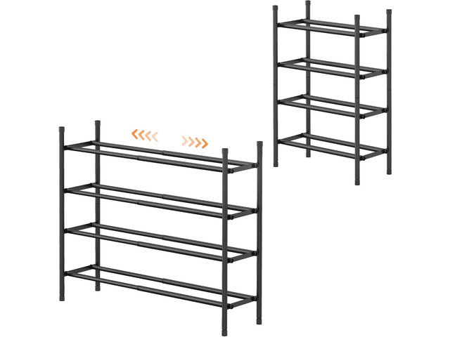 Uneviesyka Expandable Shoe Rack Organizer,Adjustable and Stackable Shoe Storage Shelf,Heavy Duty Metal Small Shoe Rack for Closet Entryway Bedroom...
