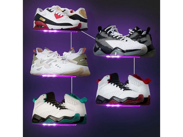 Forzacx Floating Shoe Display Shelf with Lights Set of 5, Glow Color Changing Sneaker Shelf- Display Your Top Shoes, Sturdy Levitating Shoe Wall...