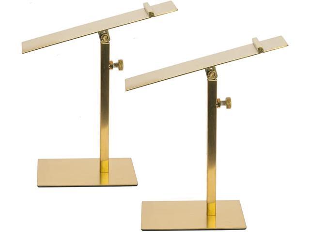 Shoe Display Stand Golden, Risers Stand Countertop Adjustable Shoe Rack Retail Supplies Stainless Steel Shoe Display, 2 Sets of Shoe Rack (Style2,...
