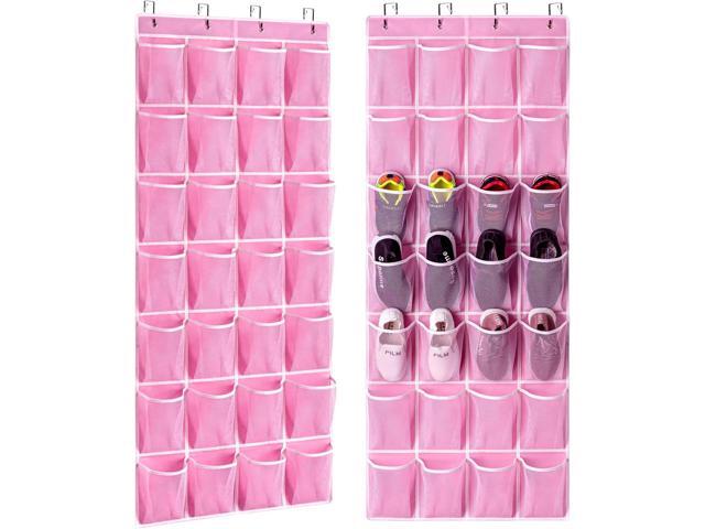 KEEPJOY 28 Pocket Over The Door Shoe Organizer, 2Pack Hanging Shoe Organizer for Door, Hanging Door Shoe Holder Rack with Mesh Pockets Large Size...