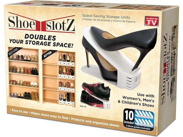 Shoe Slotz Space-Saving Storage Units in Ivory As Seen on TV No Assembly Required Limited Edition Price Club Value Pack, 10 Piece Set