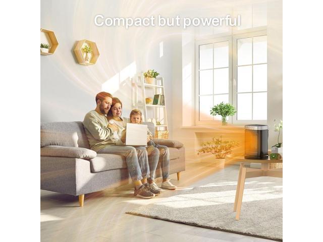 Small Portable Space Heater for Indoor Use - with 70°Rotating Feature, JIBUFI 1500W PTC Electric Heater, Rapid and Safe Heating, Remote Control,...