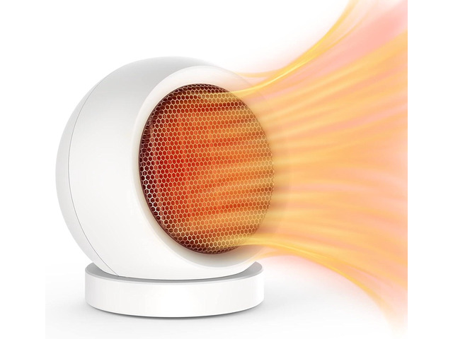 Desk Heater,600W Energy Efficient Desktop Heater for Indoor Use,Safe and Quiet for Bedroom Home Office Use(White)